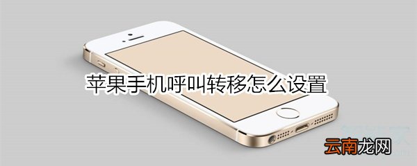 苹果手机呼叫转移怎么设置