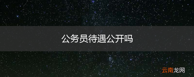 公务员待遇公开吗