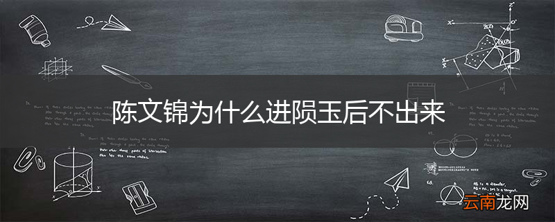 陈文锦为什么进陨玉后不出来