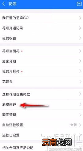 支付宝app设置花呗消费闹钟的方法