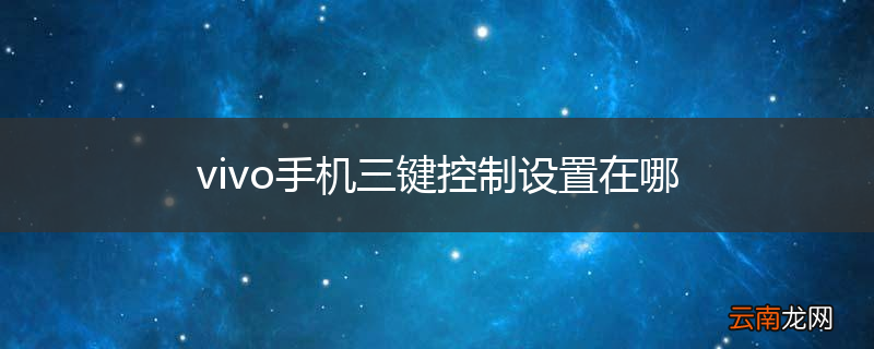 vivo手机三键控制设置在哪
