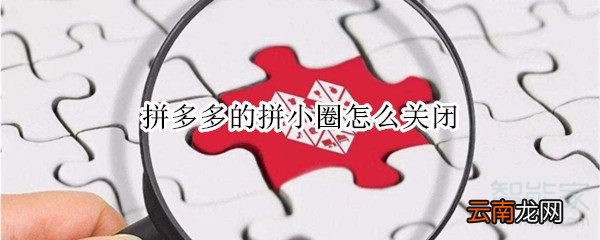 拼多多的拼小圈怎么关闭