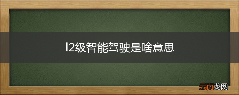 l2级智能驾驶是啥意思