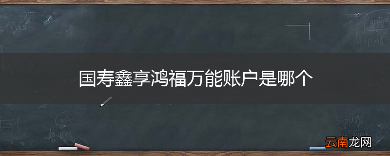 国寿鑫享鸿福万能账户是哪个