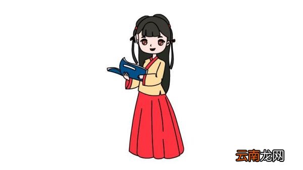 古装女孩简笔画 简单古装少女画