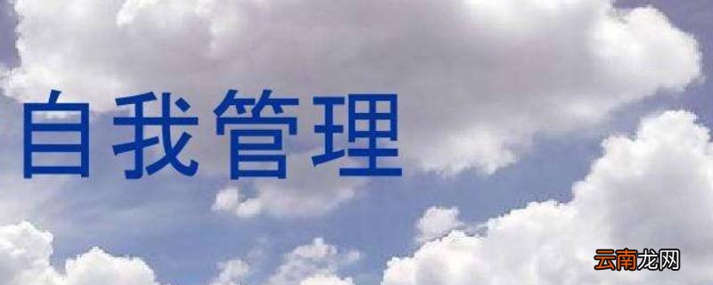 什么是自我管理