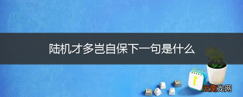 陆机才多岂自保下一句是什么