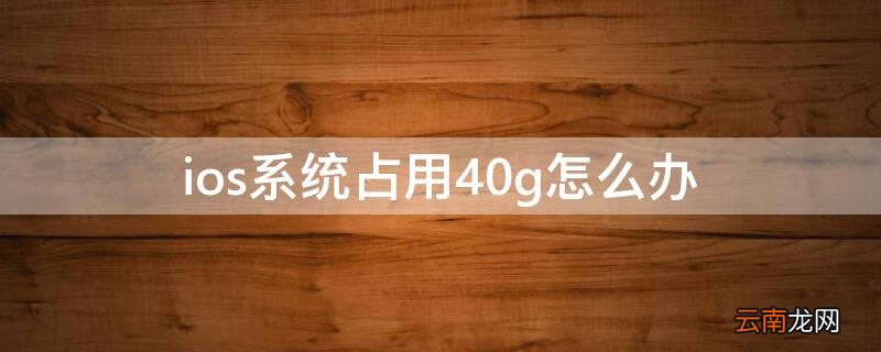 ios系统占用40g怎么办