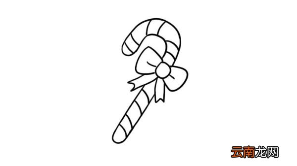 圣诞节拐杖糖简笔画
