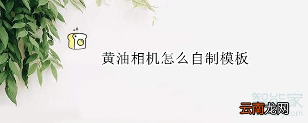 黄油相机怎么自制模板