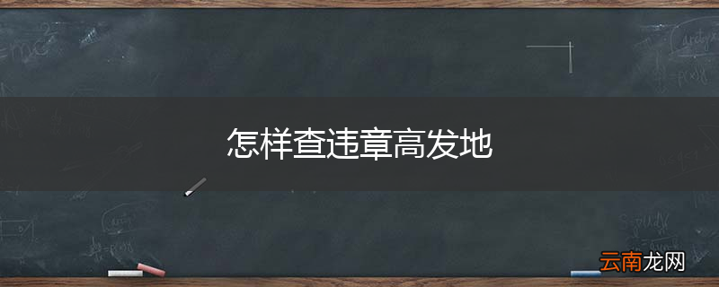怎样查违章高发地