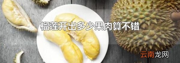 榴莲开出多少果肉算不错