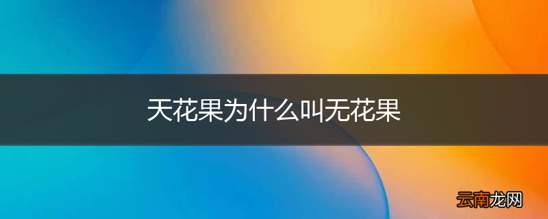 天花果为什么叫无花果