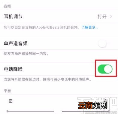 苹果手机开启电话降噪功能的方法