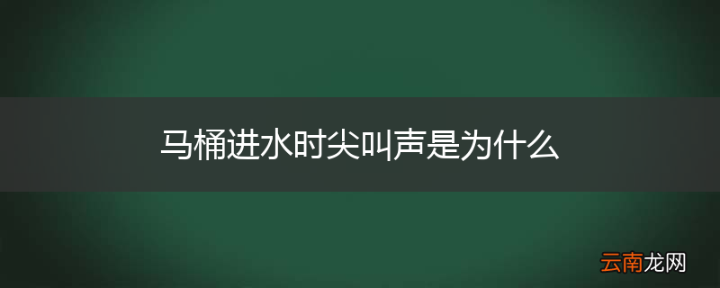 马桶进水时尖叫声是为什么