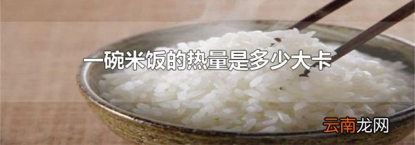 一碗米饭的热量是多少大卡
