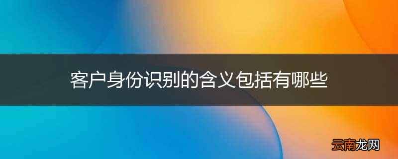 客户身份识别的含义包括有哪些