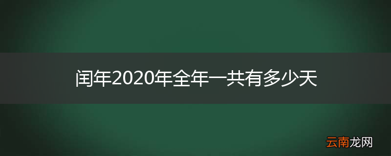 闰年2020年全年一共有多少天