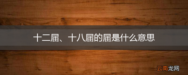 十二届、十八届的届是什么意思