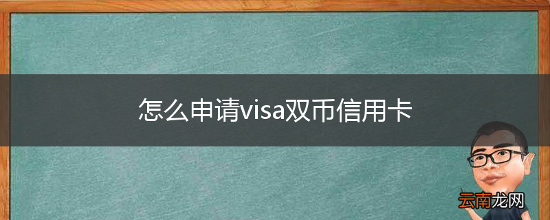 怎么申请visa双币信用卡