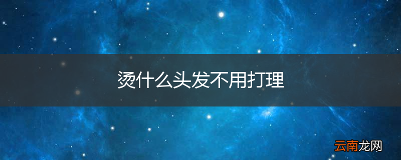 烫什么头发不用打理