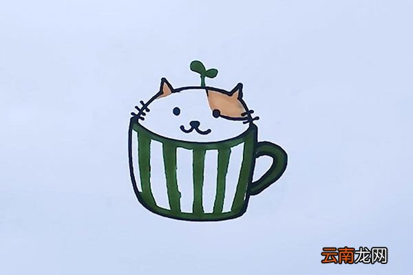 茶杯猫简笔画