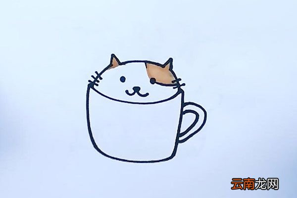 茶杯猫简笔画
