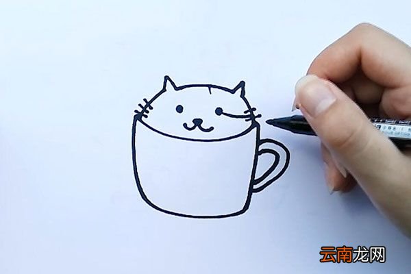 茶杯猫简笔画