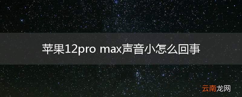 苹果12pro max声音小怎么回事
