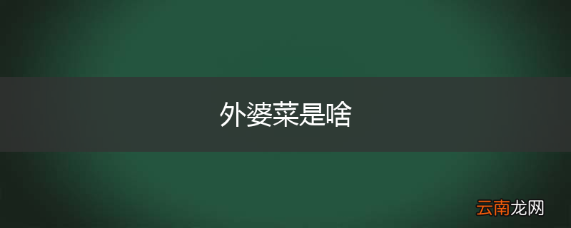 外婆菜是啥