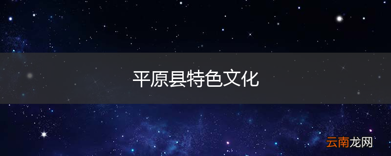 平原县特色文化