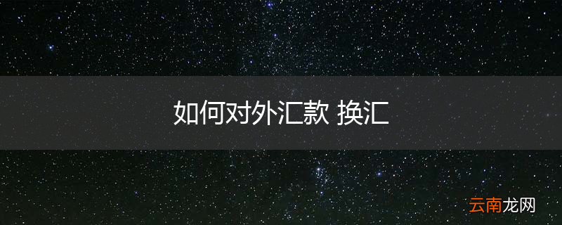 如何对外汇款 换汇