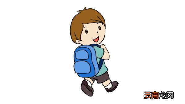 画小学生背书包简笔画