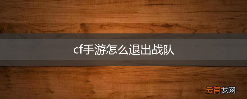 cf手游怎么退出战队