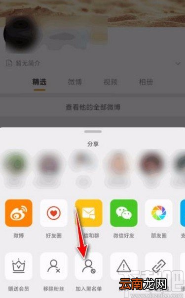 微博app拉黑用户的方法