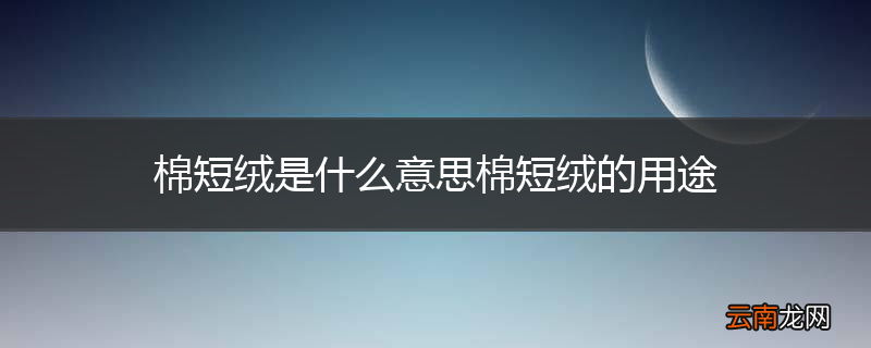 棉短绒是什么意思棉短绒的用途
