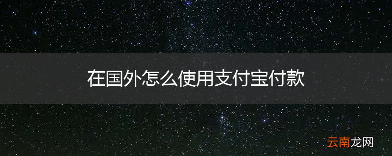 在国外怎么使用支付宝付款