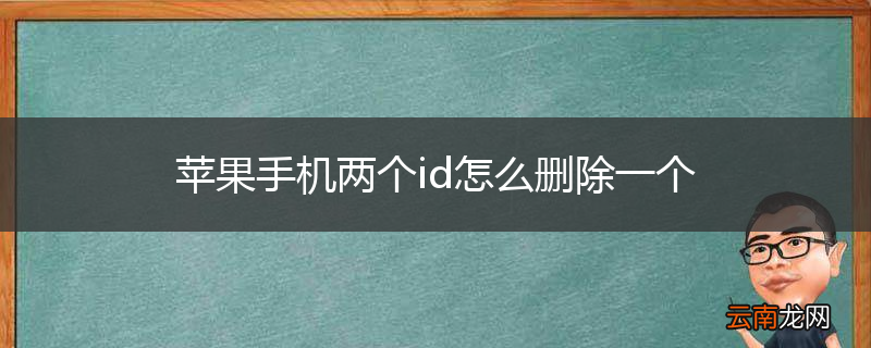 苹果手机两个id怎么删除一个