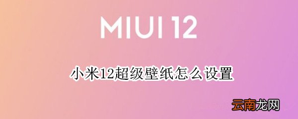 小米12超级壁纸怎么设置