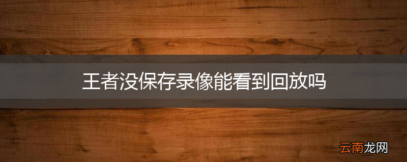 王者没保存录像能看到回放吗