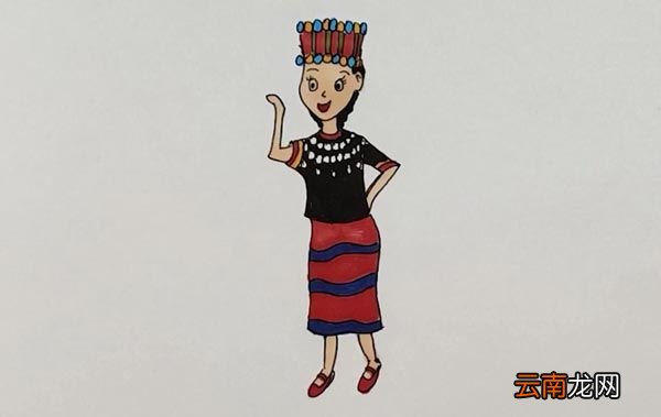 黎族少女简笔画
