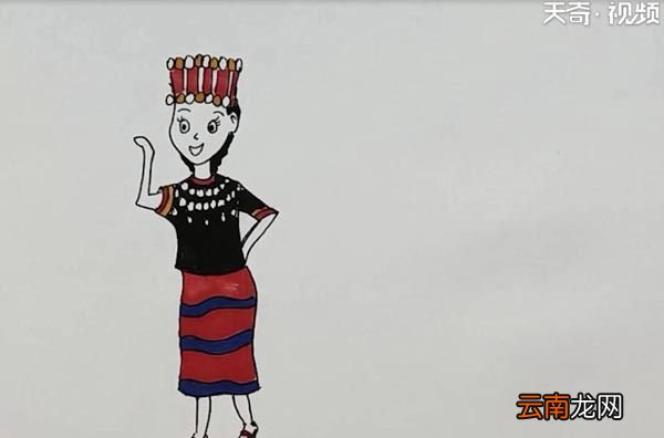 黎族少女简笔画