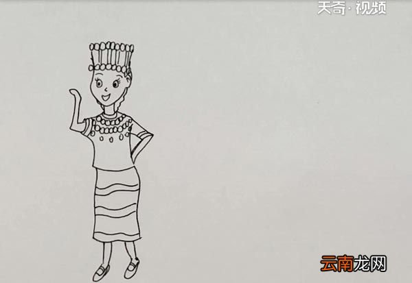 黎族少女简笔画