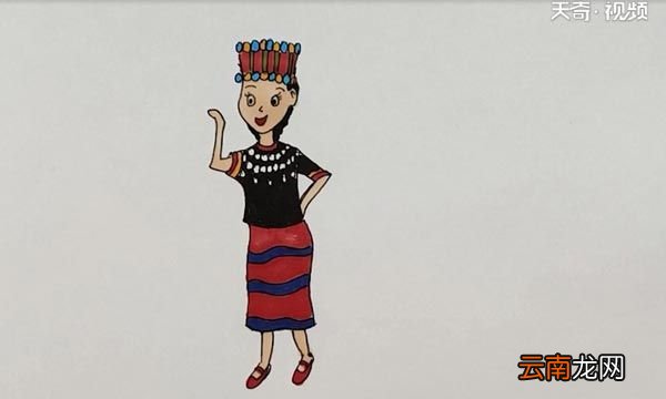 黎族少女简笔画