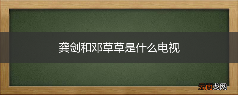 龚剑和邓草草是什么电视
