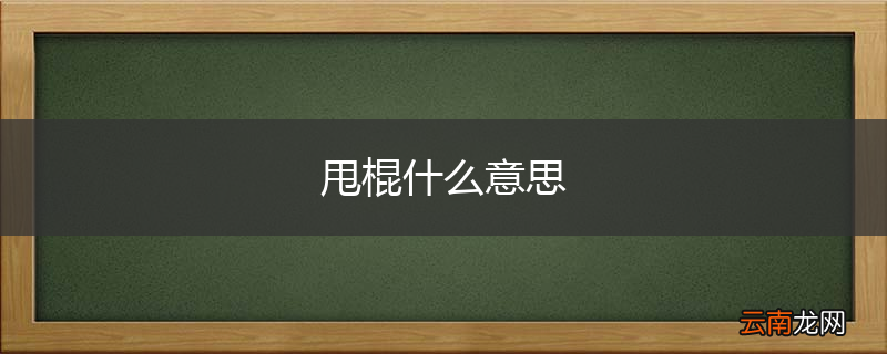 甩棍什么意思
