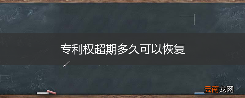 专利权超期多久可以恢复