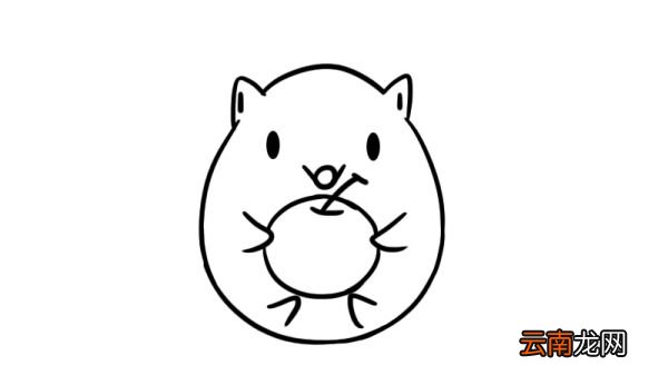 吃苹果的小刺猬简笔画