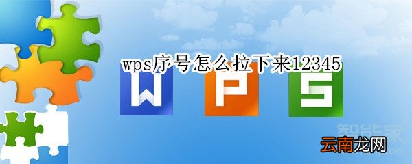 wps序号怎么拉下来12345