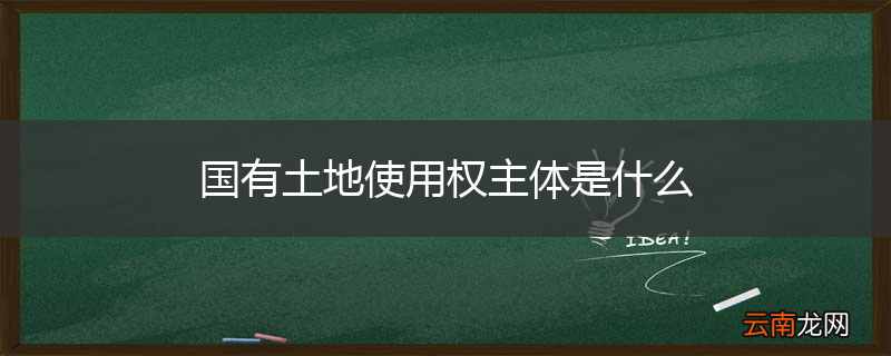 国有土地使用权主体是什么